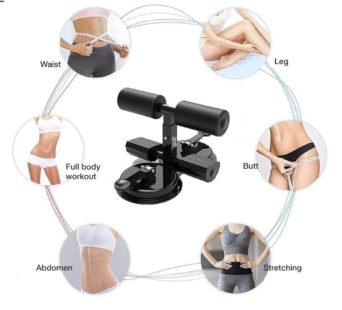 Fluxy™ Core-Station | Portable Sit-Up Bar for Floor – Strong Suction Home Gym Equipment for Abs Workout, Tummy Trimmer & Core Training