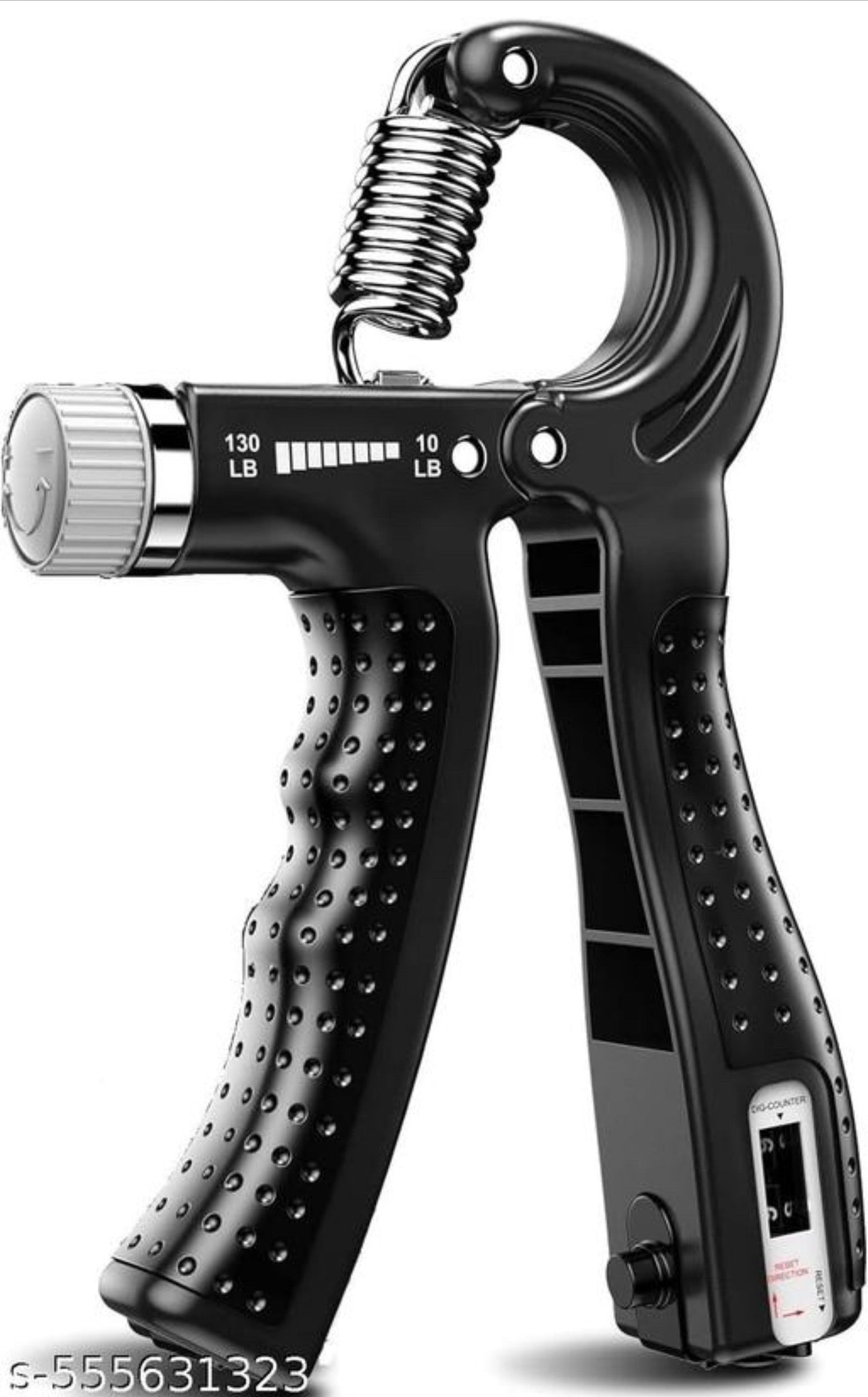Fluxy™ Pro-Grip Adjustable Hand Strengthener | 5kg–60kg Resistance with Integrated Rep Counter