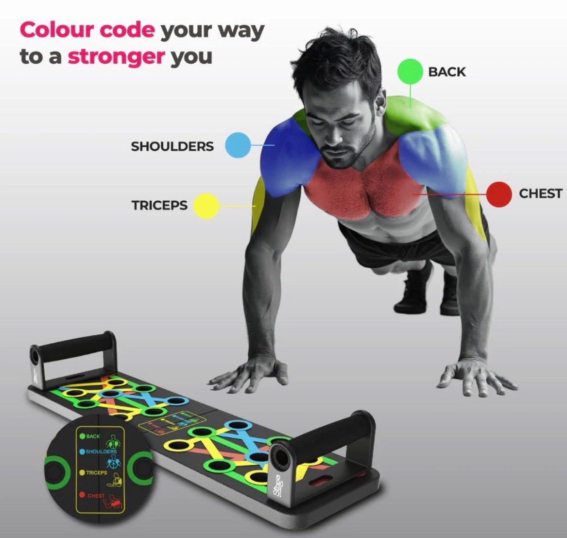 Fluxy™ 9-in-1 Pro-Elite Color-Coded Push-Up System
