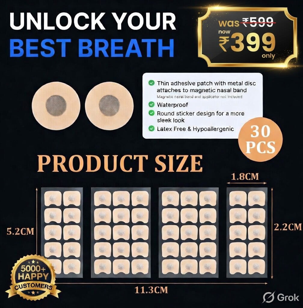 Fluxy™ Magnetic Nasal Refill Patches – 30 Pack (Elite Airflow Series)