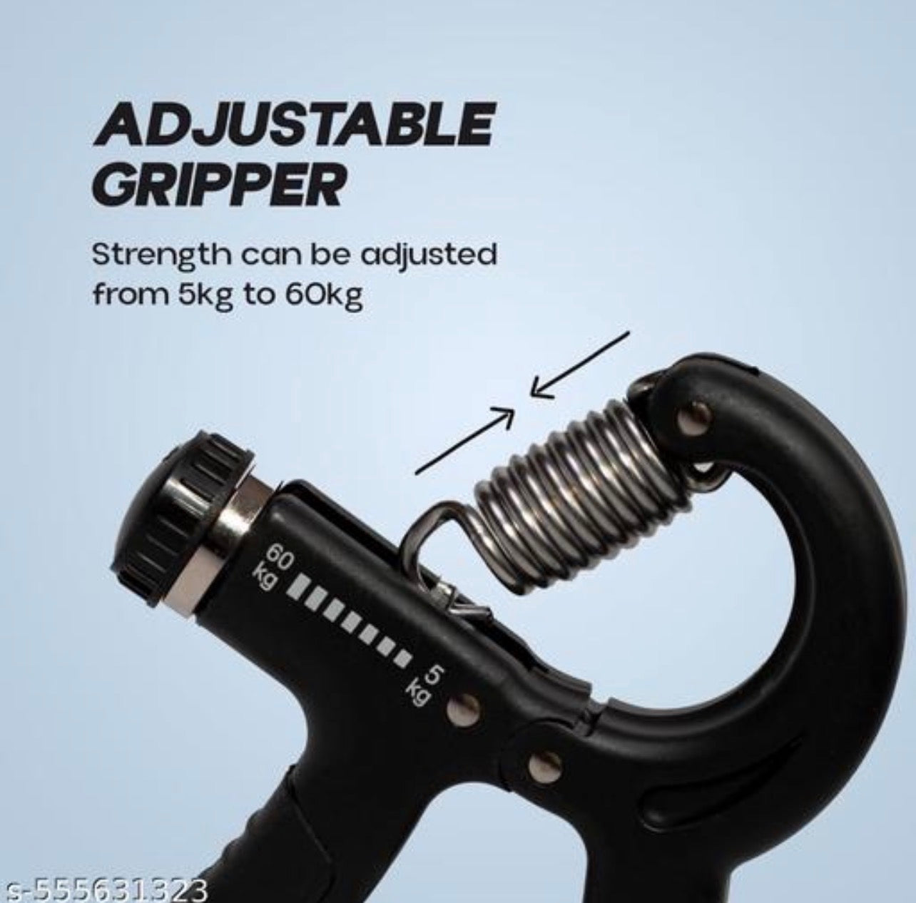 Fluxy™ Pro-Grip Adjustable Hand Strengthener | 5kg–60kg Resistance with Integrated Rep Counter