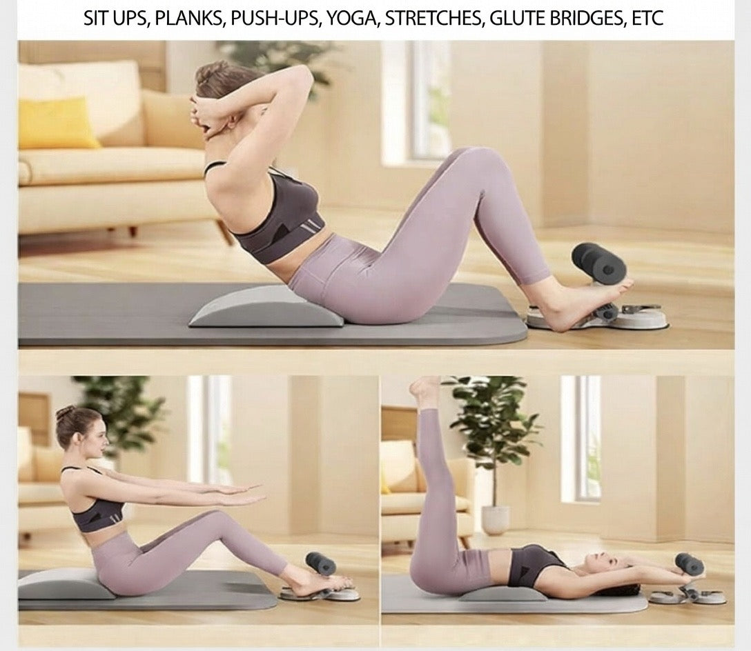 Fluxy™ Core-Station | Portable Sit-Up Bar for Floor – Strong Suction Home Gym Equipment for Abs Workout, Tummy Trimmer & Core Training